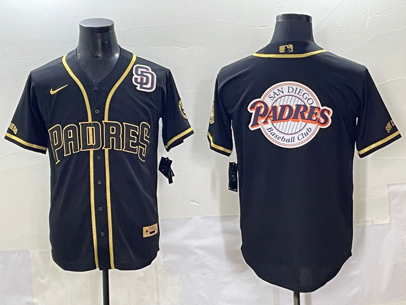 Men 2025 San Diego Padres Blank Black Throwback Nike MLB Jersey 002